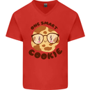 A Smart Cookie Funny Food Nerd Geek Maths Mens V-Neck Cotton T-Shirt Red