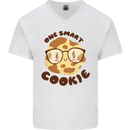 A Smart Cookie Funny Food Nerd Geek Maths Mens V-Neck Cotton T-Shirt White