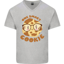 A Smart Cookie Funny Food Nerd Geek Science Mens V-Neck Cotton T-Shirt Sports Grey