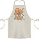 A Snail Playing the Banjo Under a Mushroom Cotton Apron 100% Organic Natural