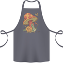 A Snail Playing the Banjo Under a Mushroom Cotton Apron 100% Organic Steel