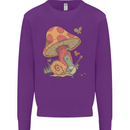 A Snail Playing the Banjo Under a Mushroom Mens Sweatshirt Jumper Purple