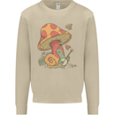 A Snail Playing the Banjo Under a Mushroom Mens Sweatshirt Jumper Sand