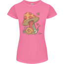 A Snail Playing the Banjo Under a Mushroom Womens Petite Cut T-Shirt Azalea