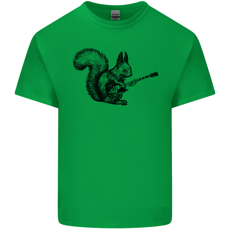 A Squirrel Playing the Guitar Mens Cotton T-Shirt Tee Top Irish Green