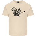 A Squirrel Playing the Guitar Mens Cotton T-Shirt Tee Top Natural