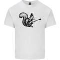 A Squirrel Playing the Guitar Mens Cotton T-Shirt Tee Top White