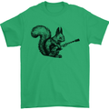 A Squirrel Playing the Guitar Mens T-Shirt 100% Cotton Irish Green
