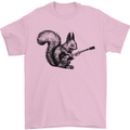 A Squirrel Playing the Guitar Mens T-Shirt 100% Cotton Light Pink
