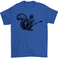 A Squirrel Playing the Guitar Mens T-Shirt 100% Cotton Royal Blue