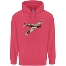 A Supermarine Spitfire Fying Solo Childrens Kids Hoodie Heliconia