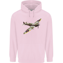 A Supermarine Spitfire Fying Solo Childrens Kids Hoodie Light Pink