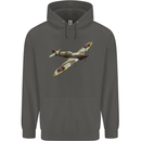 A Supermarine Spitfire Fying Solo Childrens Kids Hoodie Storm Grey