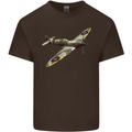 A Supermarine Spitfire Fying Solo Kids T-Shirt Childrens Chocolate