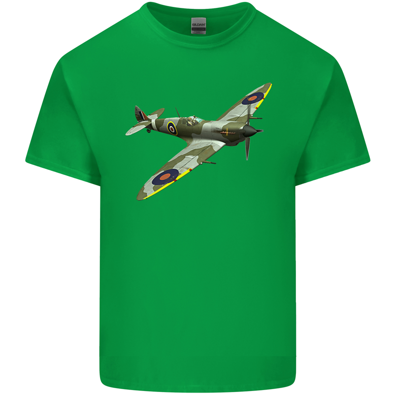A Supermarine Spitfire Fying Solo Kids T-Shirt Childrens Irish Green