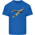 A Supermarine Spitfire Fying Solo Kids T-Shirt Childrens Royal Blue