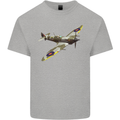 A Supermarine Spitfire Fying Solo Kids T-Shirt Childrens Sports Grey