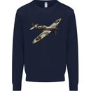 A Supermarine Spitfire Fying Solo Mens Sweatshirt Jumper Navy Blue