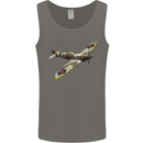 A Supermarine Spitfire Fying Solo Mens Vest Tank Top Charcoal