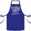 A Tennis Racket for My Wife Best Swap Ever! Cotton Apron 100% Organic Royal Blue