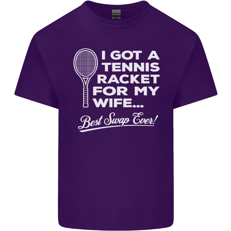 A Tennis Racket for My Wife Best Swap Ever! Mens Cotton T-Shirt Tee Top Purple