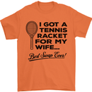 A Tennis Racket for My Wife Best Swap Ever! Mens T-Shirt Cotton Gildan Orange