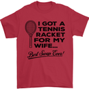 A Tennis Racket for My Wife Best Swap Ever! Mens T-Shirt Cotton Gildan Red