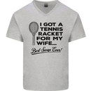 A Tennis Racket for My Wife Best Swap Ever! Mens V-Neck Cotton T-Shirt Sports Grey