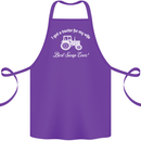 A Tractor for My Wife Funny Farming Farmer Cotton Apron 100% Organic Purple