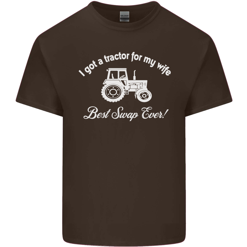 A Tractor for My Wife Funny Farming Farmer Mens Cotton T-Shirt Tee Top Dark Chocolate