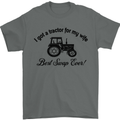 A Tractor for My Wife Funny Farming Farmer Mens T-Shirt Cotton Gildan Charcoal