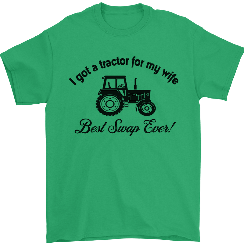 A Tractor for My Wife Funny Farming Farmer Mens T-Shirt Cotton Gildan Irish Green