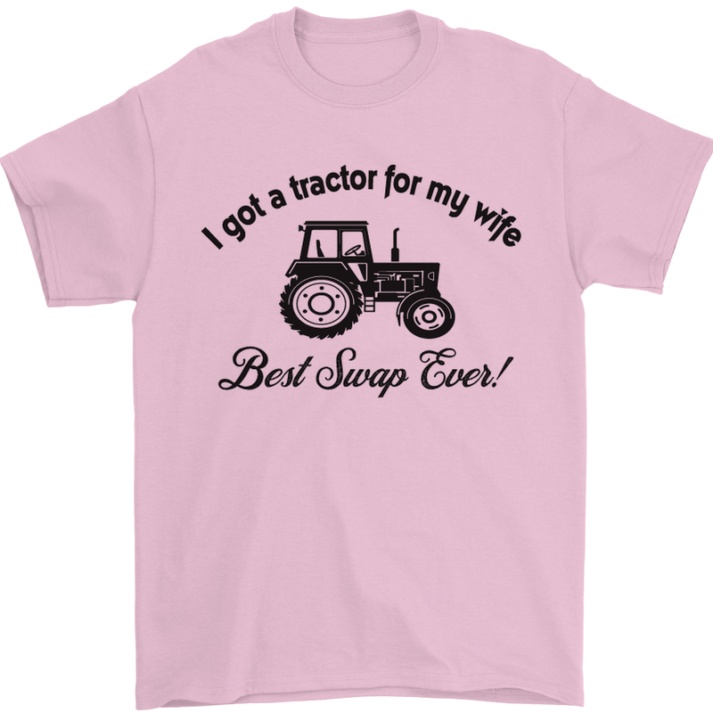 A Tractor for My Wife Funny Farming Farmer Mens T-Shirt Cotton Gildan Light Pink