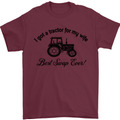 A Tractor for My Wife Funny Farming Farmer Mens T-Shirt Cotton Gildan Maroon