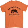 A Tractor for My Wife Funny Farming Farmer Mens T-Shirt Cotton Gildan Orange