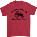 A Tractor for My Wife Funny Farming Farmer Mens T-Shirt Cotton Gildan Red