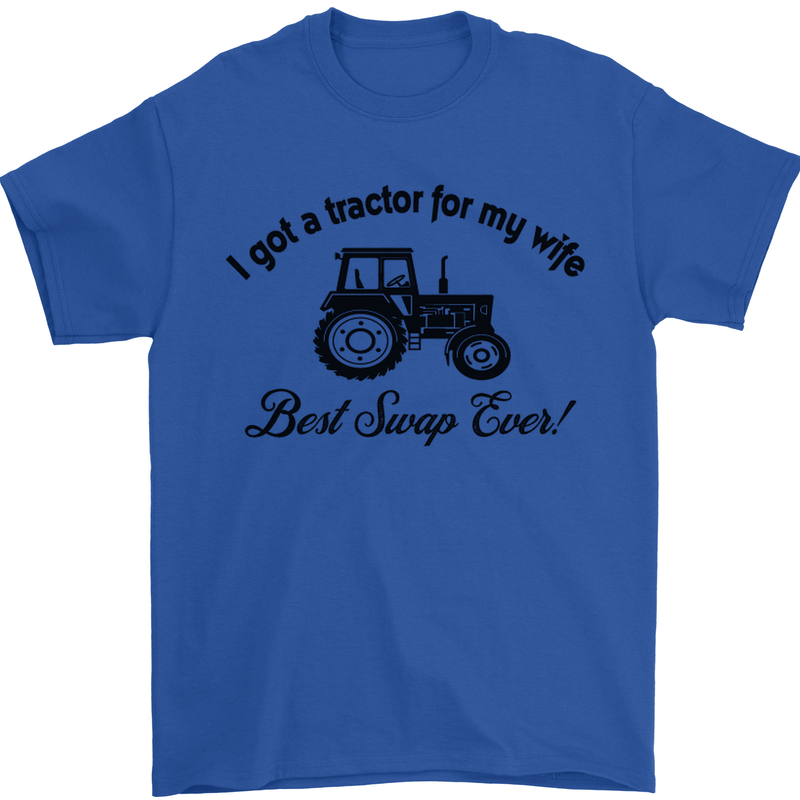 A Tractor for My Wife Funny Farming Farmer Mens T-Shirt Cotton Gildan Royal Blue