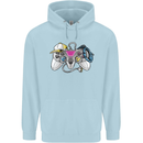 A Video Game Console Controller Mens 80% Cotton Hoodie Light Blue