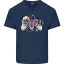 A Video Game Console Controller Mens V-Neck Cotton T-Shirt Navy Blue