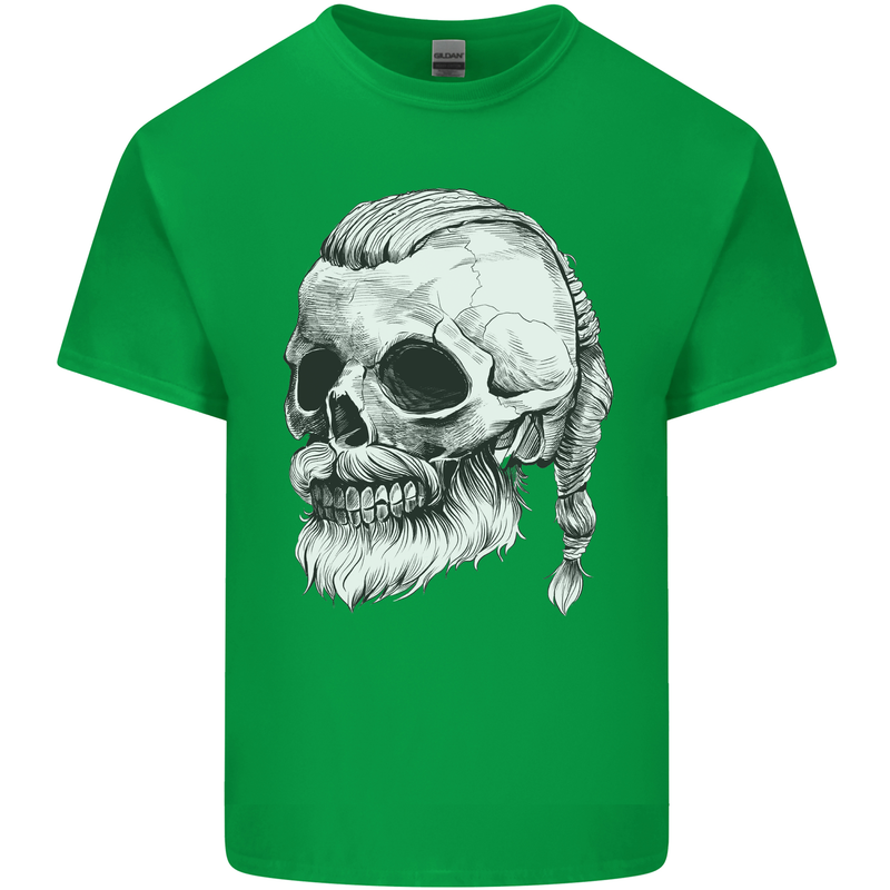 A Viking Skull Mens Cotton T-Shirt Tee Top Irish Green
