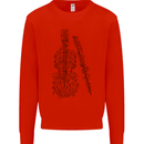 A Violin Cello Mens Sweatshirt Jumper Bright Red