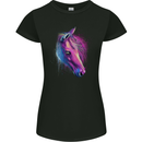 A Watercolour Horse Womens Petite Cut T-Shirt Black