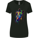 A Watercolour Horse Womens Wider Cut T-Shirt Black