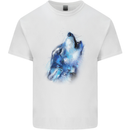 A Watercolour Wolf Kids T-Shirt Childrens White