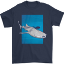 A Whale Shark and Scuba Diver Mens T-Shirt Cotton Gildan Navy Blue