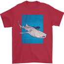 A Whale Shark and Scuba Diver Mens T-Shirt Cotton Gildan Red