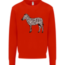 A Zebra Mens Sweatshirt Jumper Bright Red
