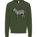A Zebra Mens Sweatshirt Jumper Forest Green