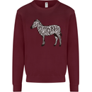A Zebra Mens Sweatshirt Jumper Maroon
