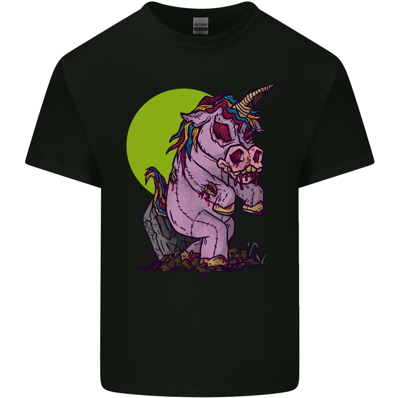 A Zombie Unicorn Funny Halloween Horror Mens Cotton T-Shirt Tee Top Black